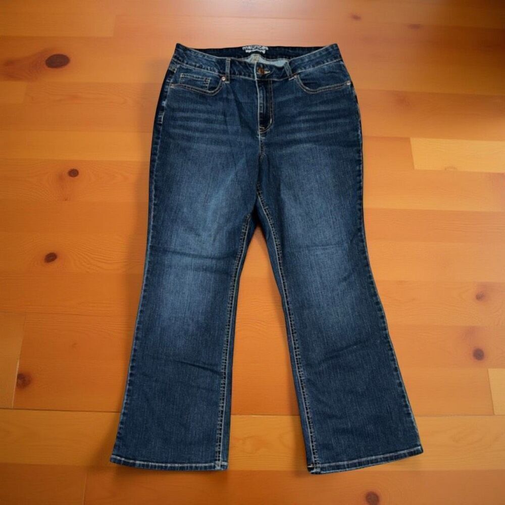 Plus Size Maurices Curvy High Rise DarkWash Jeans Size 16 Short 33x29 #40